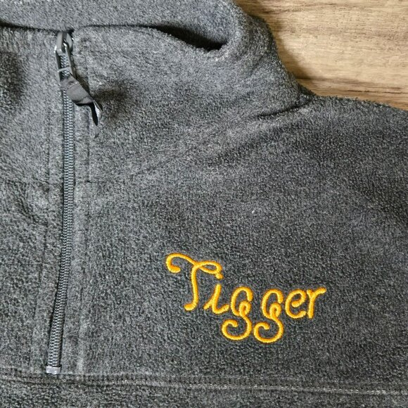 Disney Tigger Gray Pullover Fleece 1/4 Zip Sweatshirt XL Mock Neck Embroidered - Picture 6 of 11